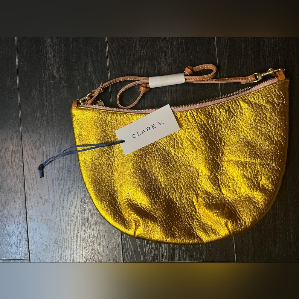 Clare V Metallic Gold Clutch